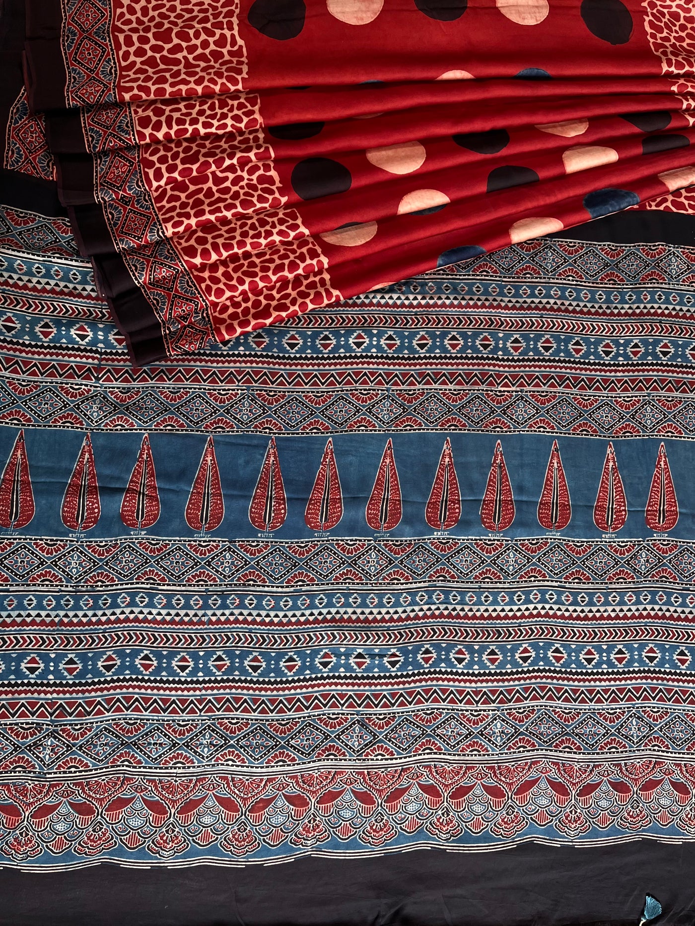 SWAMINI: HAND BLOCK AJRAKH MODAL SILK SAREE