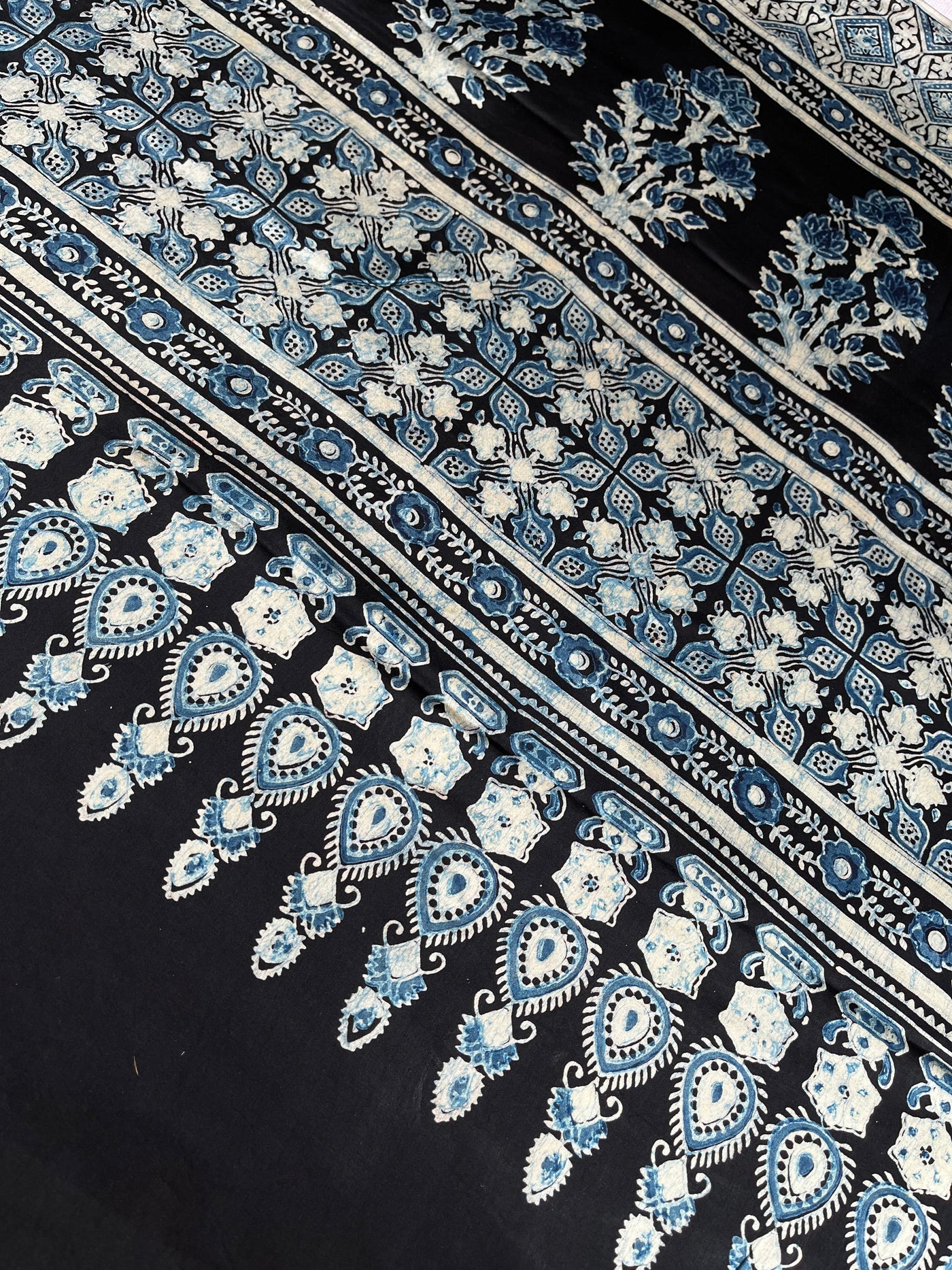 PUSHPSHREE: HAND BLOCK AJRAKH MODAL SILK SAREE