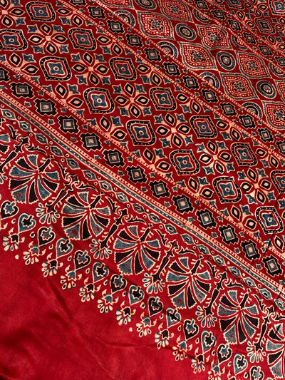TWARA: HAND BLOCK AJRAKH MODAL SILK SAREE