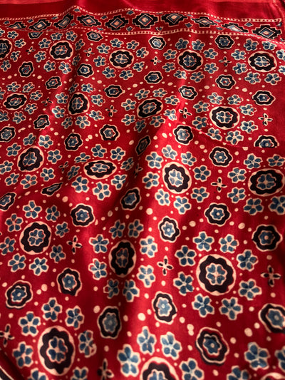 TWARA: HAND BLOCK AJRAKH MODAL SILK SAREE