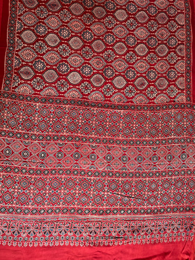 TWARA: HAND BLOCK AJRAKH MODAL SILK SAREE