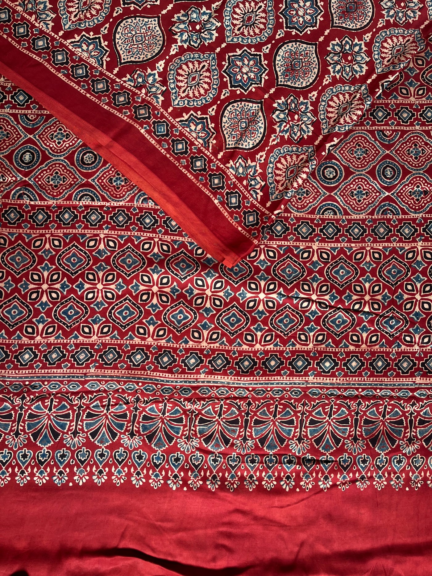 TWARA: HAND BLOCK AJRAKH MODAL SILK SAREE