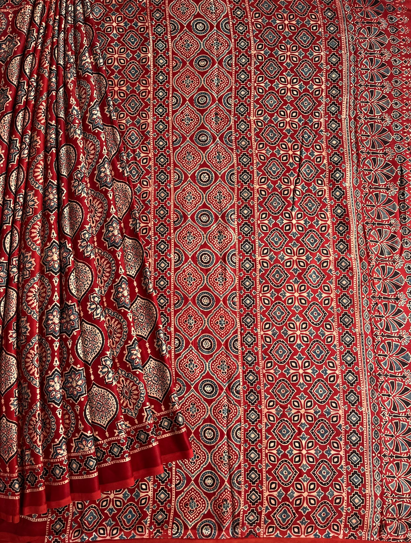TWARA: HAND BLOCK AJRAKH MODAL SILK SAREE