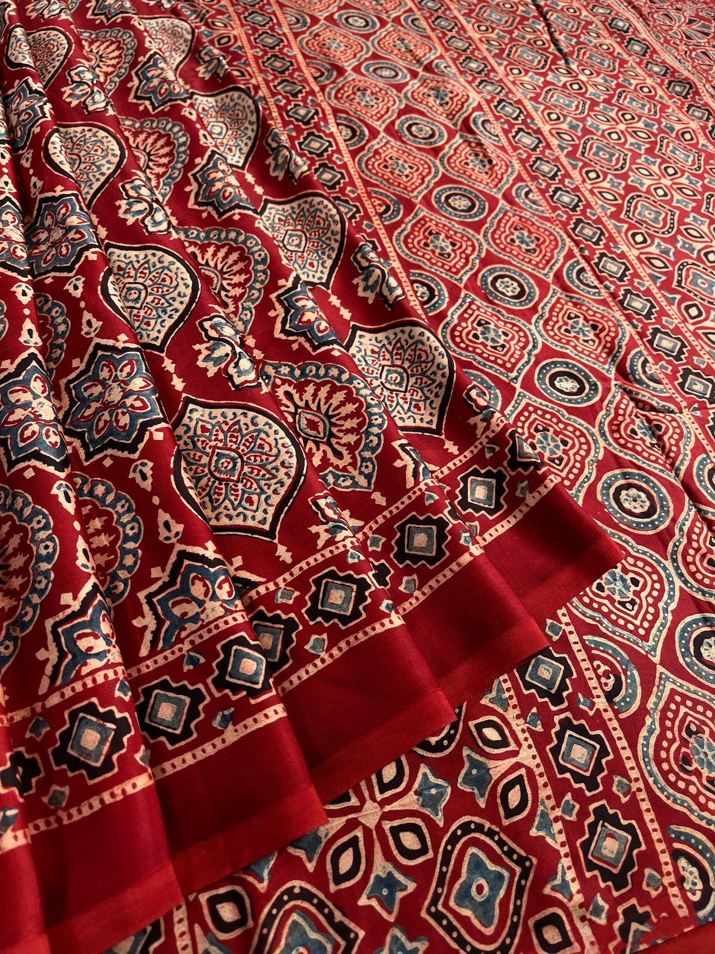 TWARA: HAND BLOCK AJRAKH MODAL SILK SAREE