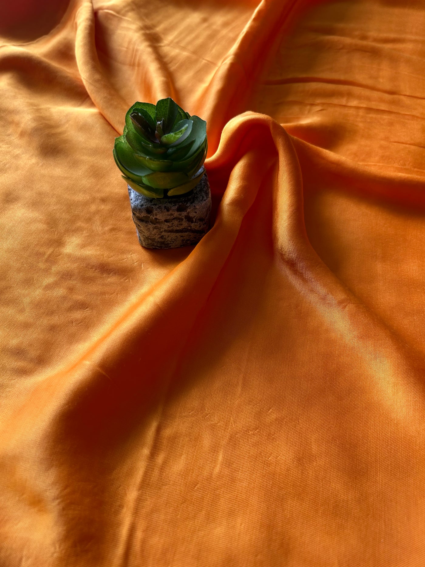 Roshan:MARIGOLD,HANDBLOCK PRINTED DABU MODAL SILK SAREE