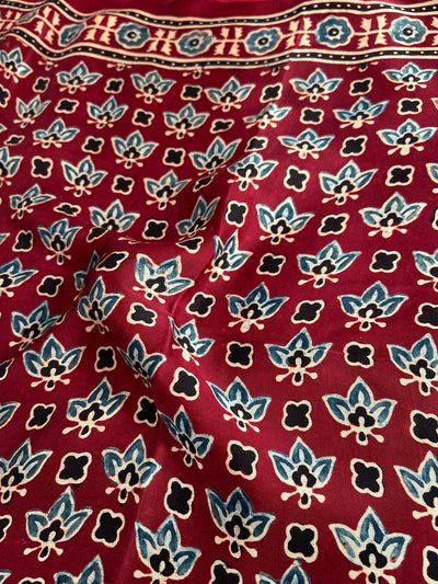 REWA: HAND BLOCK AJRAKH MODAL SILK SAREE