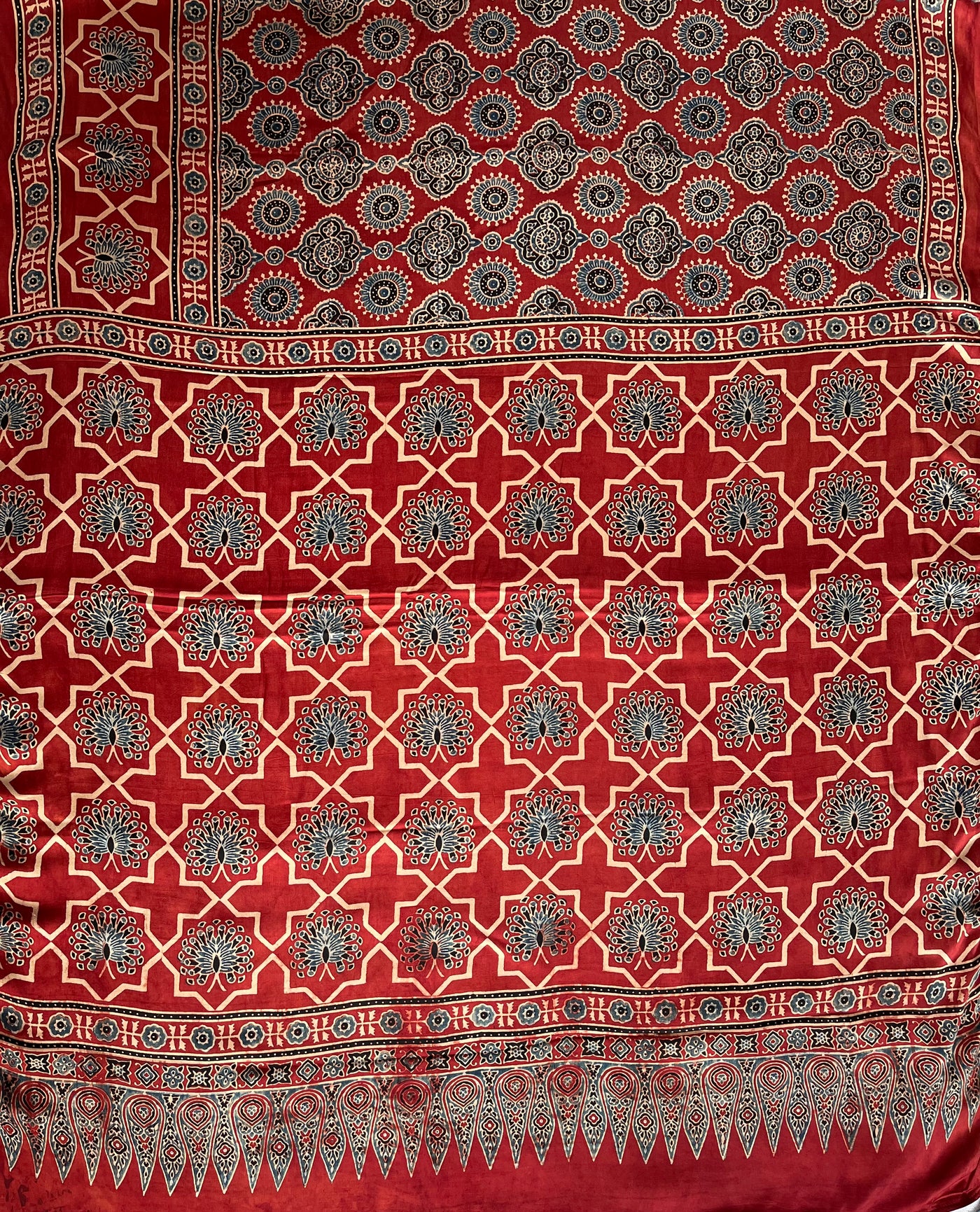 REWA: HAND BLOCK AJRAKH MODAL SILK SAREE