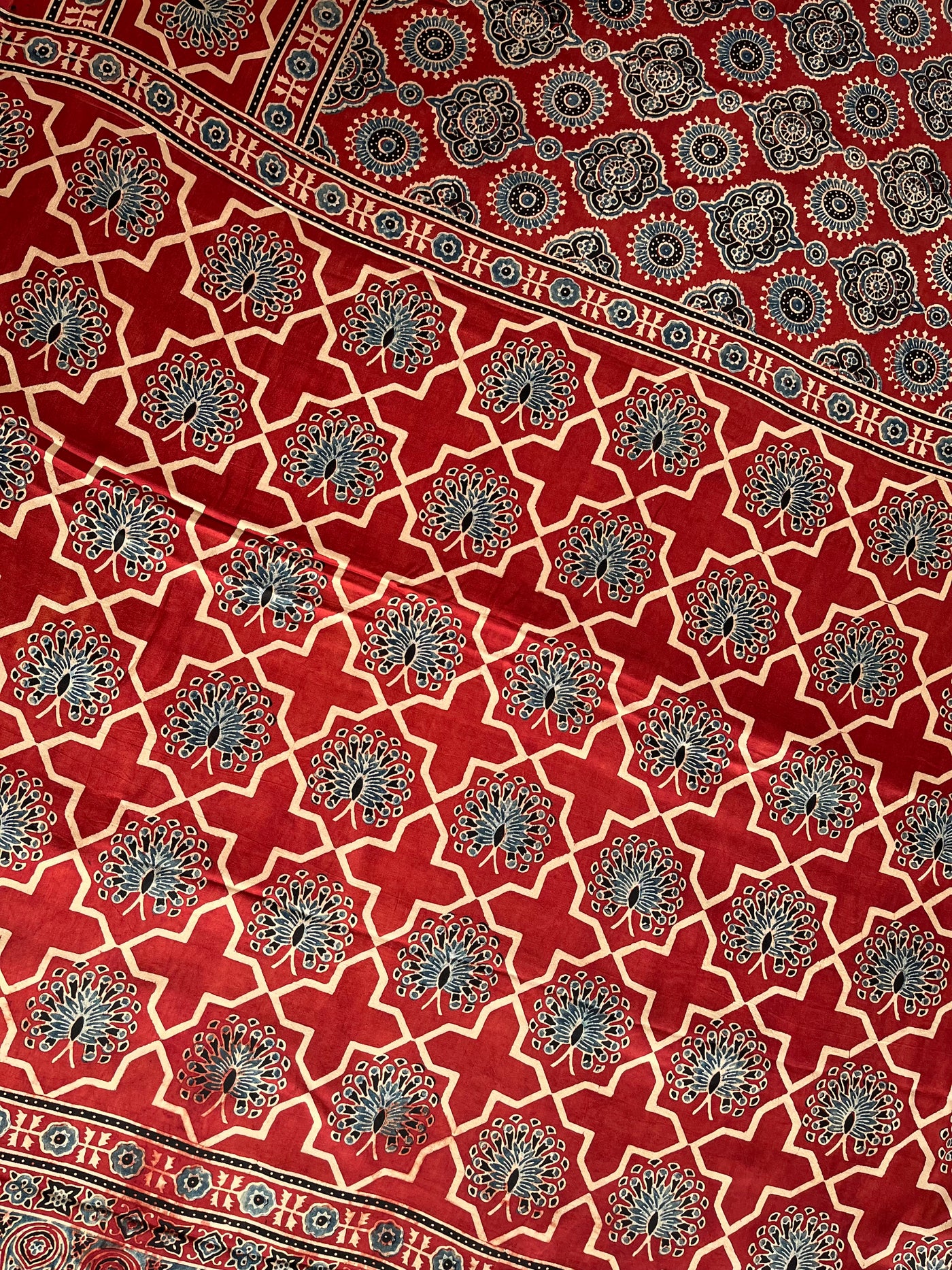 REWA: HAND BLOCK AJRAKH MODAL SILK SAREE