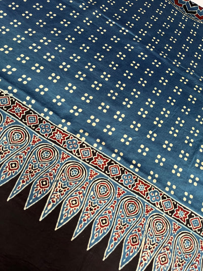 YASHI: HAND BLOCK AJRAKH MODAL SILK SAREE