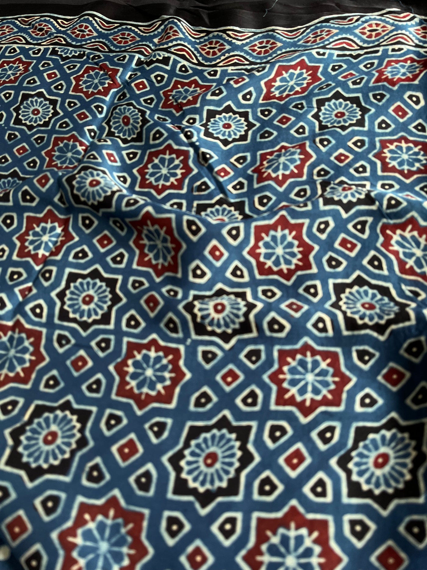 YASHI: HAND BLOCK AJRAKH MODAL SILK SAREE