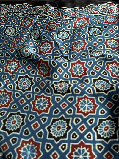 YASHI: HAND BLOCK AJRAKH MODAL SILK SAREE