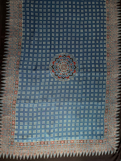 YASHI: HAND BLOCK AJRAKH MODAL SILK SAREE