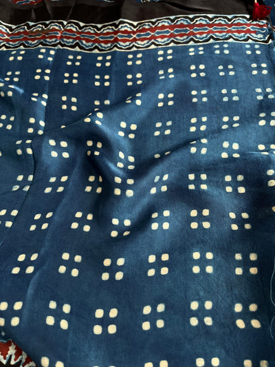 LAVANYA: HAND BLOCK AJRAKH MODAL SILK SAREE