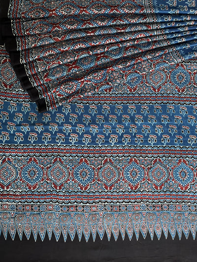 LAVANYA: HAND BLOCK AJRAKH MODAL SILK SAREE