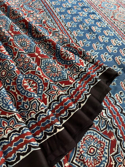 LAVANYA: HAND BLOCK AJRAKH MODAL SILK SAREE
