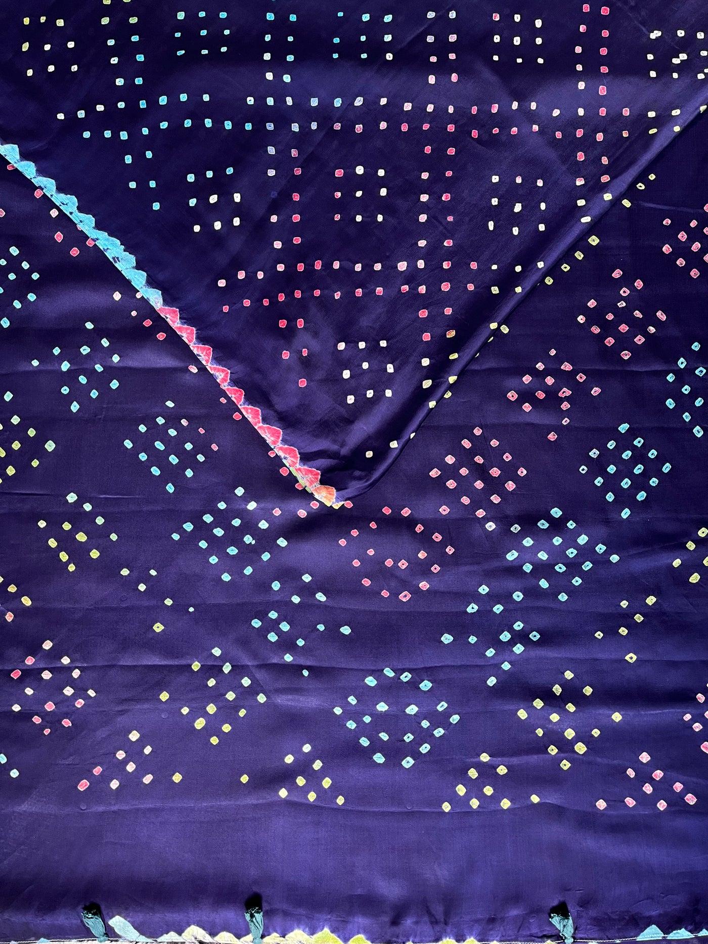 KALKI: Handmade Designer Bandhani Modal Silk Saree
