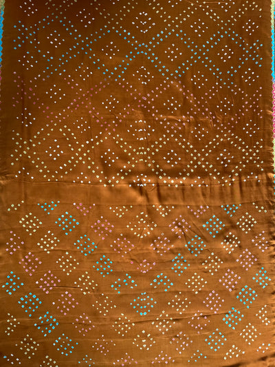 LEELAVATI: Handmade Designer Bandhani Modal Silk Saree
