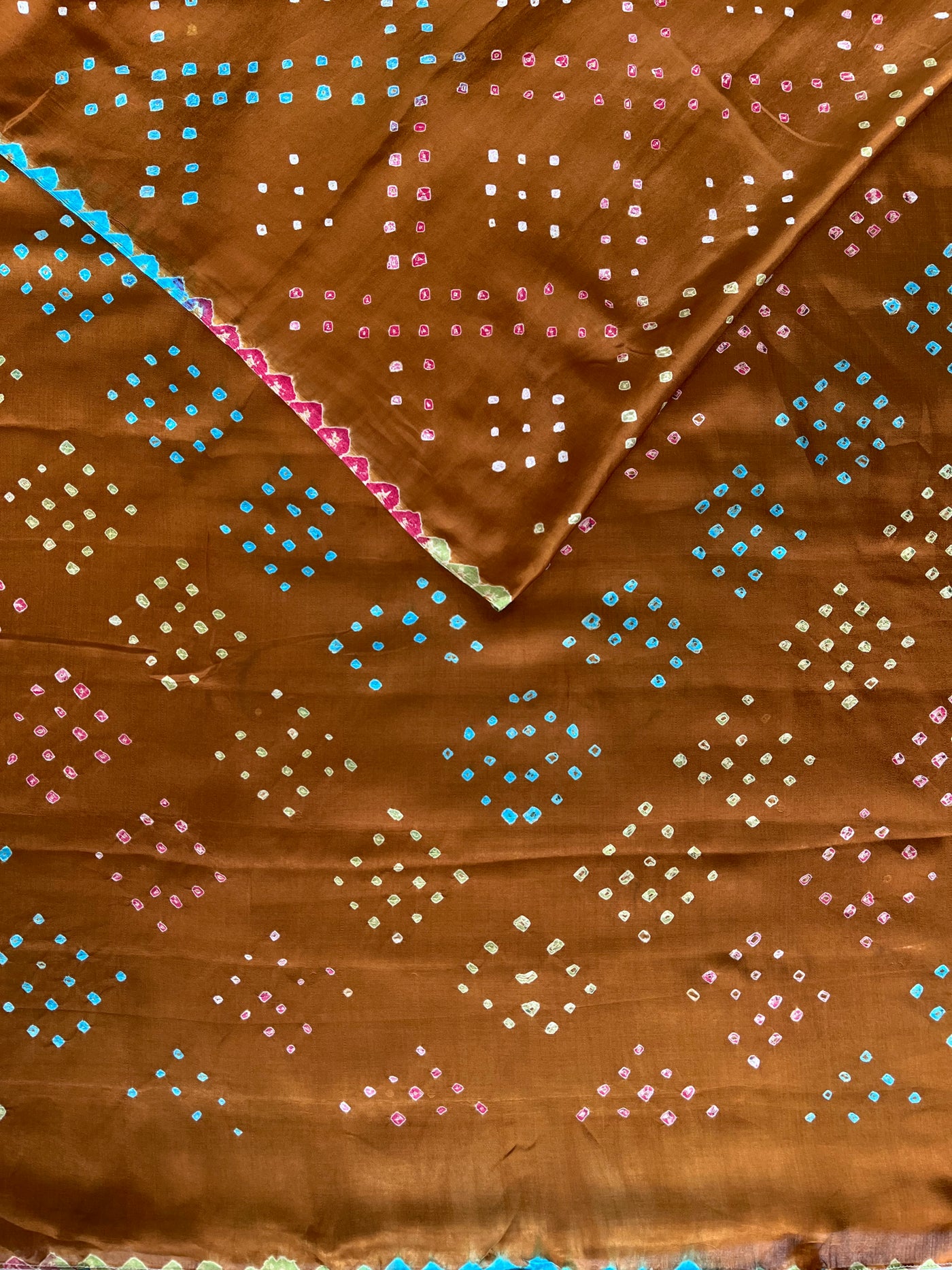 LEELAVATI: Handmade Designer Bandhani Modal Silk Saree