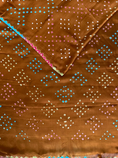 LEELAVATI: Handmade Designer Bandhani Modal Silk Saree