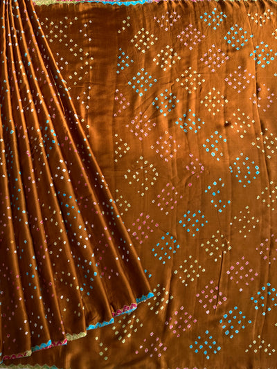 LEELAVATI: Handmade Designer Bandhani Modal Silk Saree