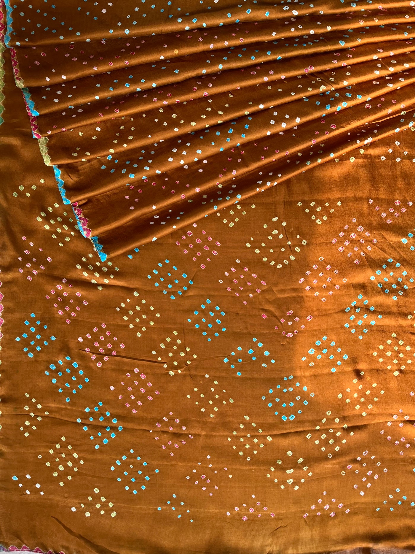 LEELAVATI: Handmade Designer Bandhani Modal Silk Saree