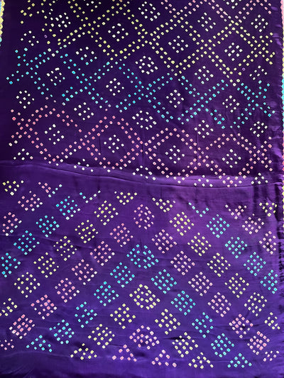 IRAVATI: Handmade Designer Bandhani Modal Silk Saree