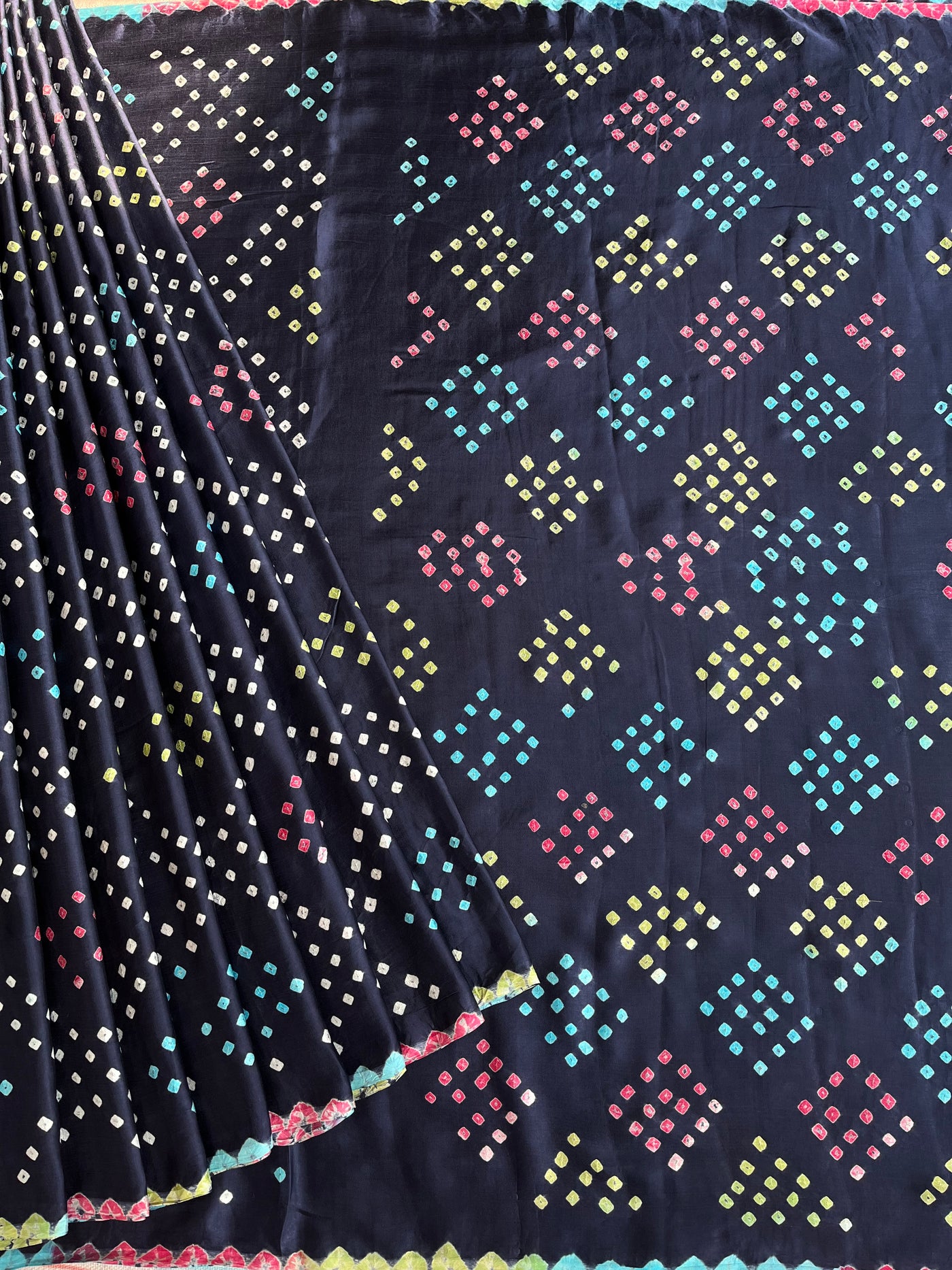 DIYA: Handmade Designer Bandhani Modal Silk Saree
