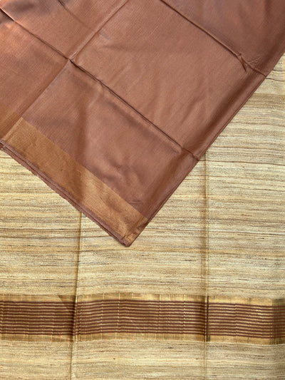 CLARA : Handwoven Pure Tussar Ghicha Silk Saree