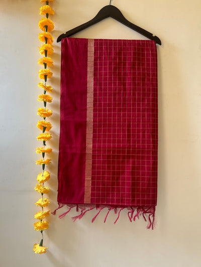 Siya:KANCHIPURAM PURE COTTON SAREE WITH BODERS.