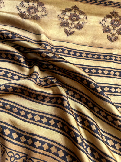 DHARA: HANDBLOCK PRINTED MODAL SILK SAREE