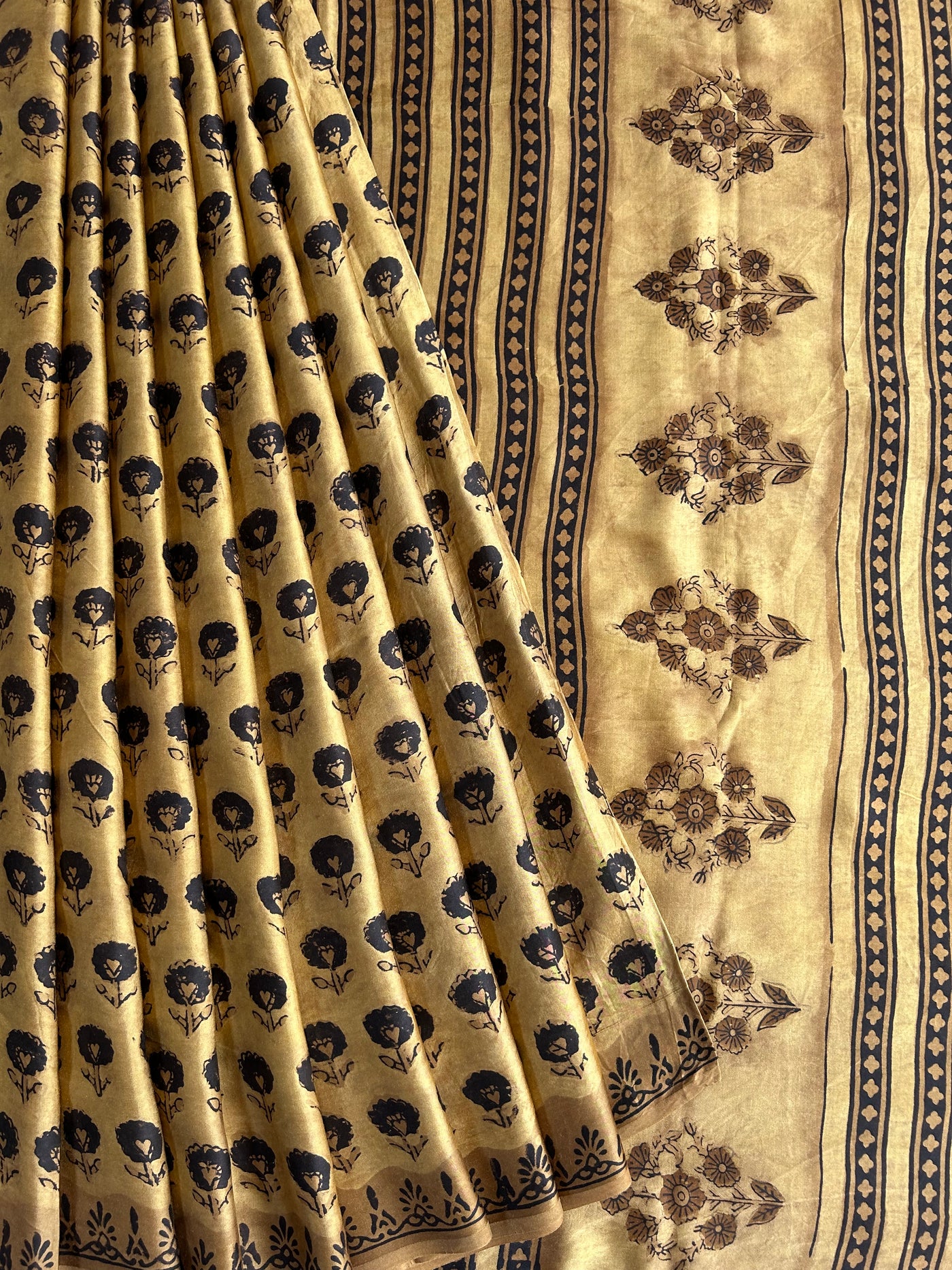 DHARA: HANDBLOCK PRINTED MODAL SILK SAREE