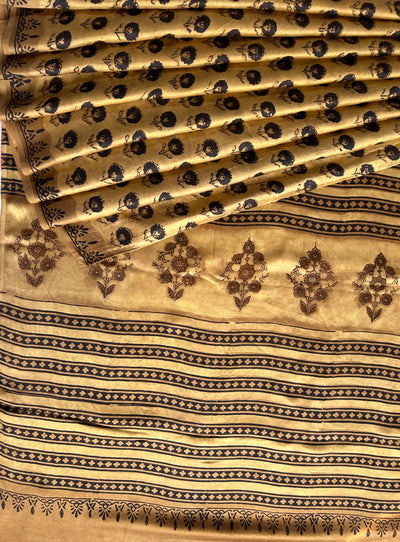 DHARA: HANDBLOCK PRINTED MODAL SILK SAREE