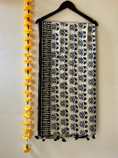 TANISHKA: HANDBLOCK BAGRU PRINTED MODAL SILK SAREE