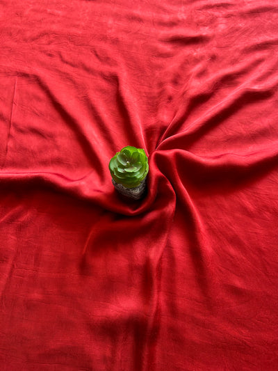 PHOOL:MAROON,HANDDRAWN&HANDPAINTED PENKALAMKARI CHANDERI TISSUE DUPATTA WITH DYED MODAL SILK SUIT SET