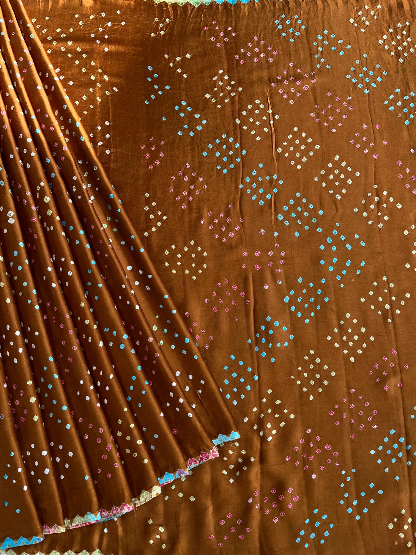 PHOOLVATI: Handmade Designer Bandhani Modal Silk Saree