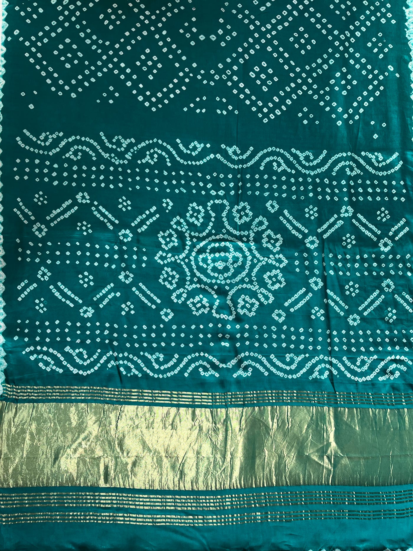 BARKHA: HANDMADE BANDHANI MODAL SILK SAREE WITH TISSUE PALLU