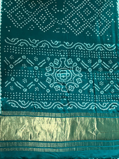 BARKHA: HANDMADE BANDHANI MODAL SILK SAREE WITH TISSUE PALLU