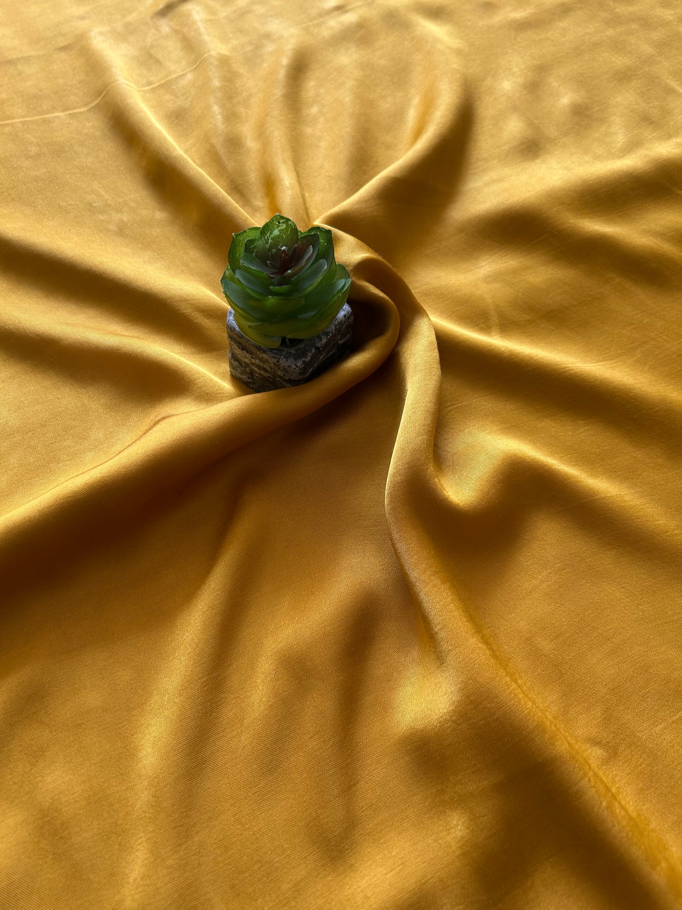 REKHANKIT: TURMERIC,HANDDRAWN&HANDPAINTED PENKALAMKARI CHANDERI TISSUE DUPATTA WITH DYED MODAL SILK SUIT SET
