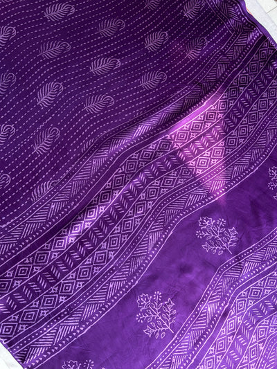 ISHA: HANDBLOCK PRINTED MODAL SILK SAREE