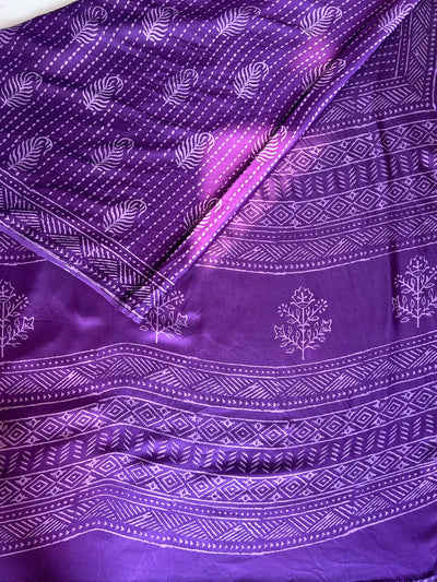 ISHA: HANDBLOCK PRINTED MODAL SILK SAREE