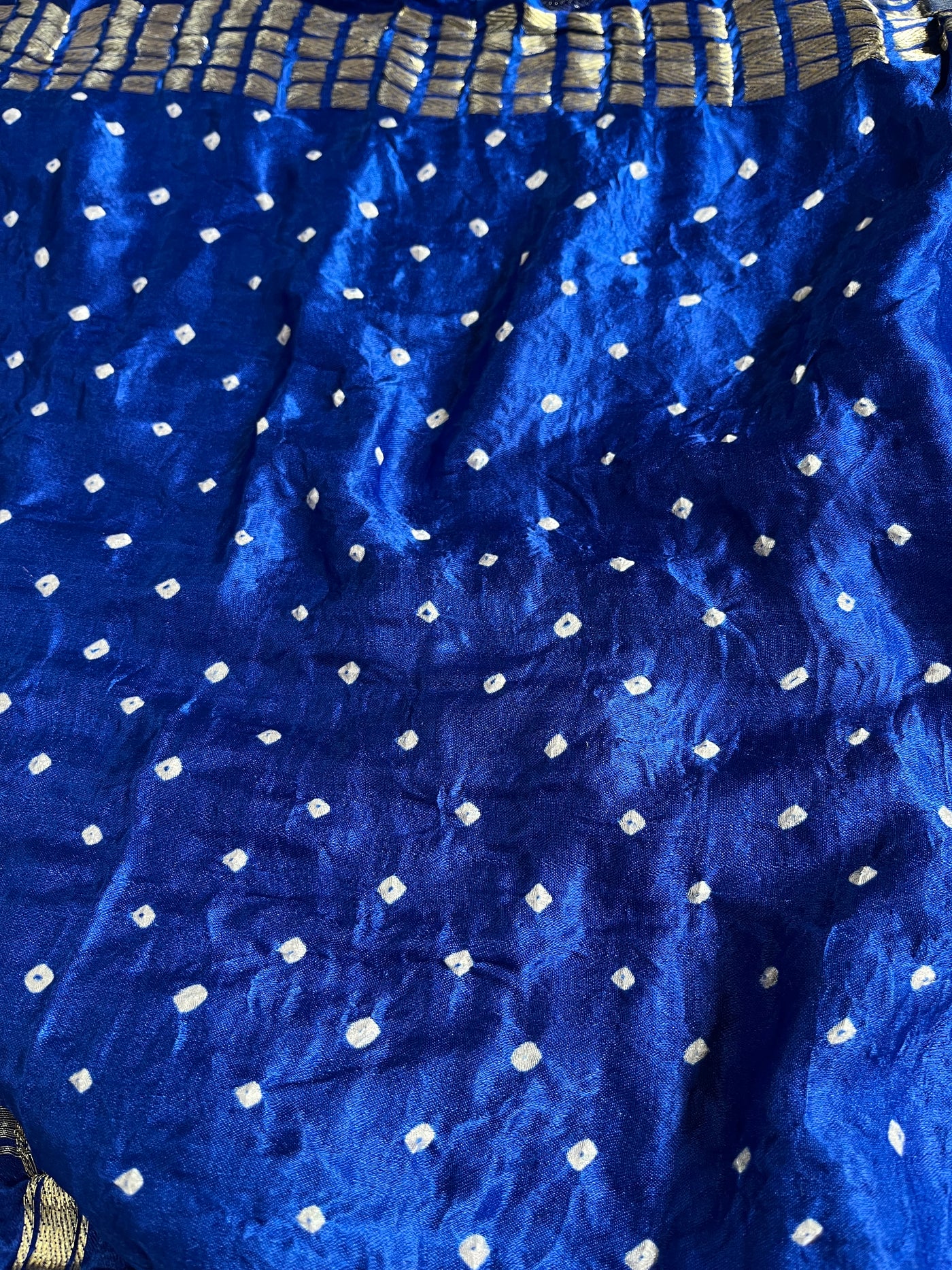 ANCHALA : Handmade Bandhani Pure Gajji Silk Gharchola Saree