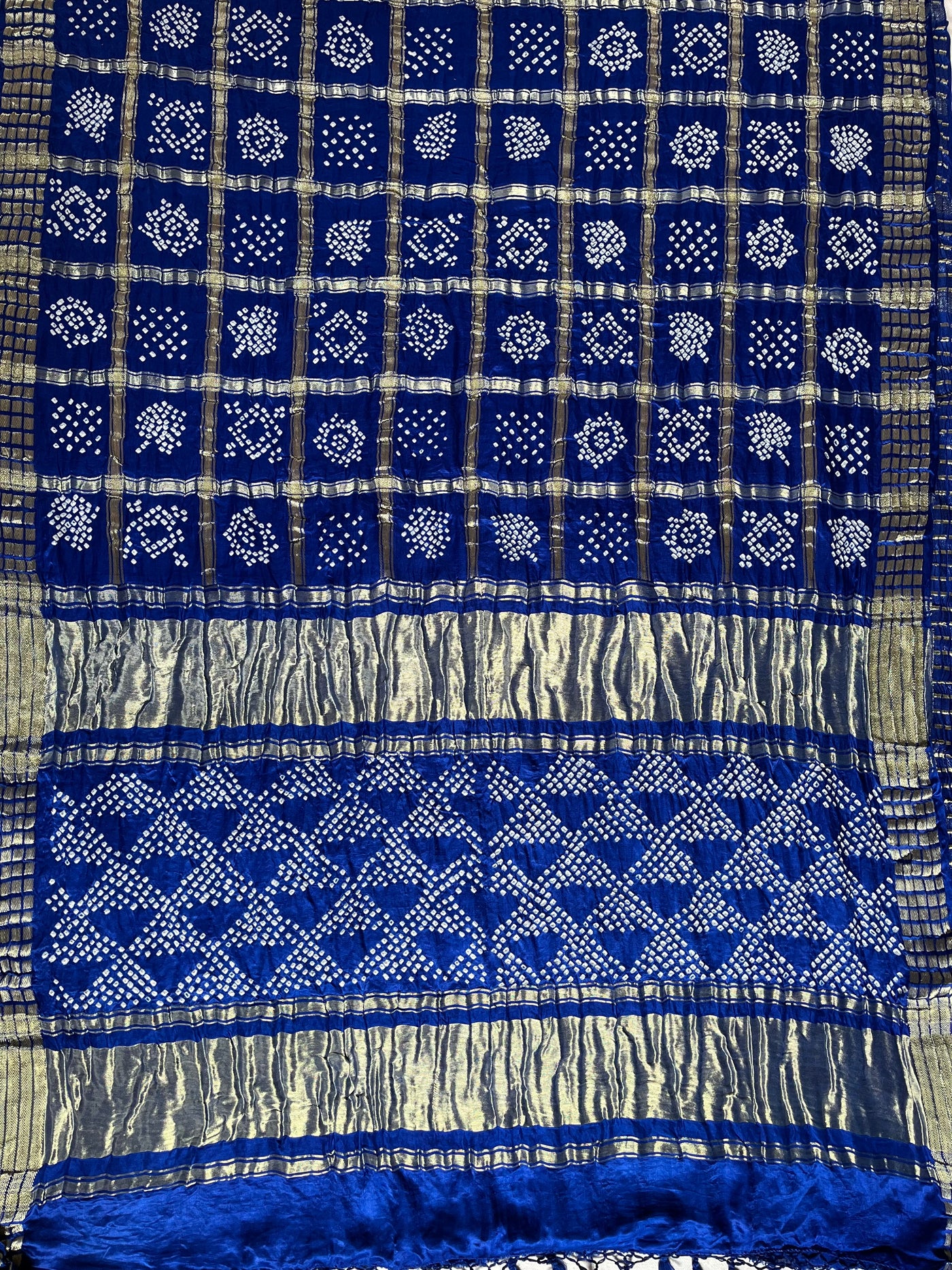 ANCHALA : Handmade Bandhani Pure Gajji Silk Gharchola Saree
