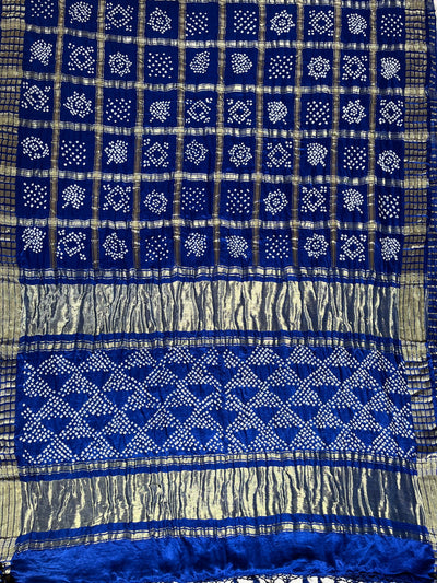 ANCHALA : Handmade Bandhani Pure Gajji Silk Gharchola Saree