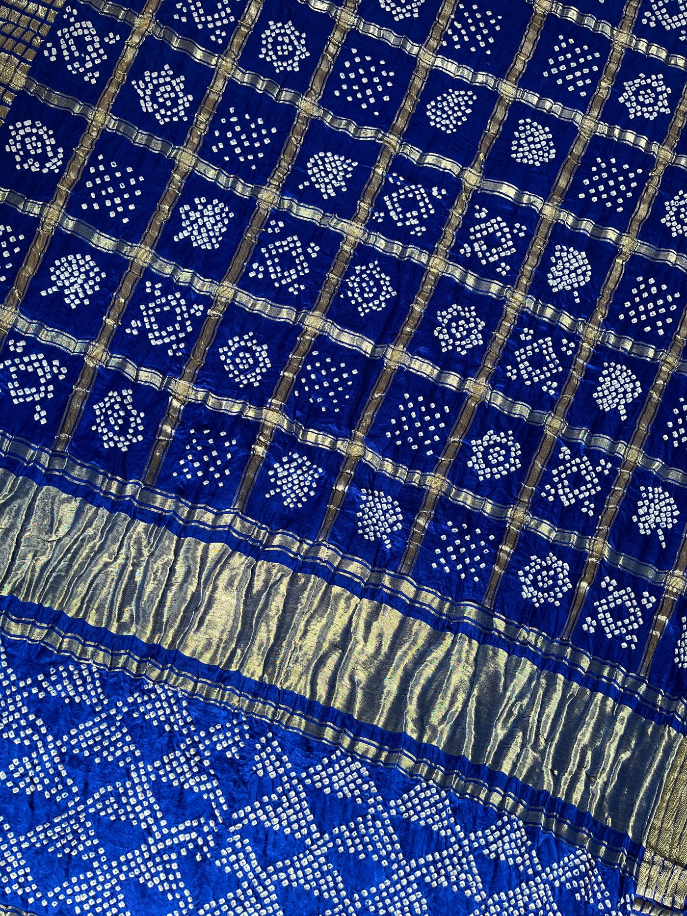 ANCHALA : Handmade Bandhani Pure Gajji Silk Gharchola Saree