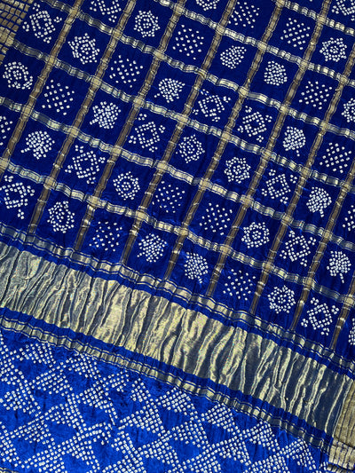 ANCHALA : Handmade Bandhani Pure Gajji Silk Gharchola Saree