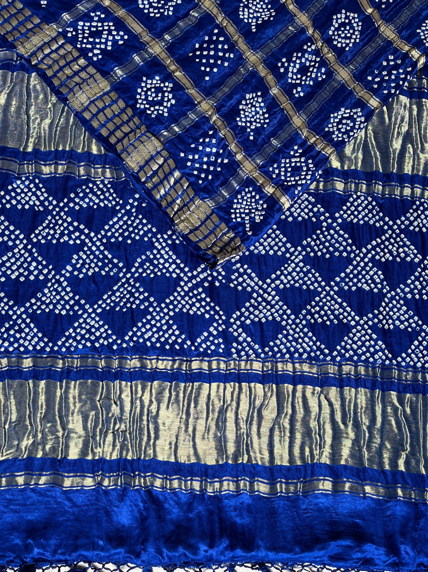 ANCHALA : Handmade Bandhani Pure Gajji Silk Gharchola Saree
