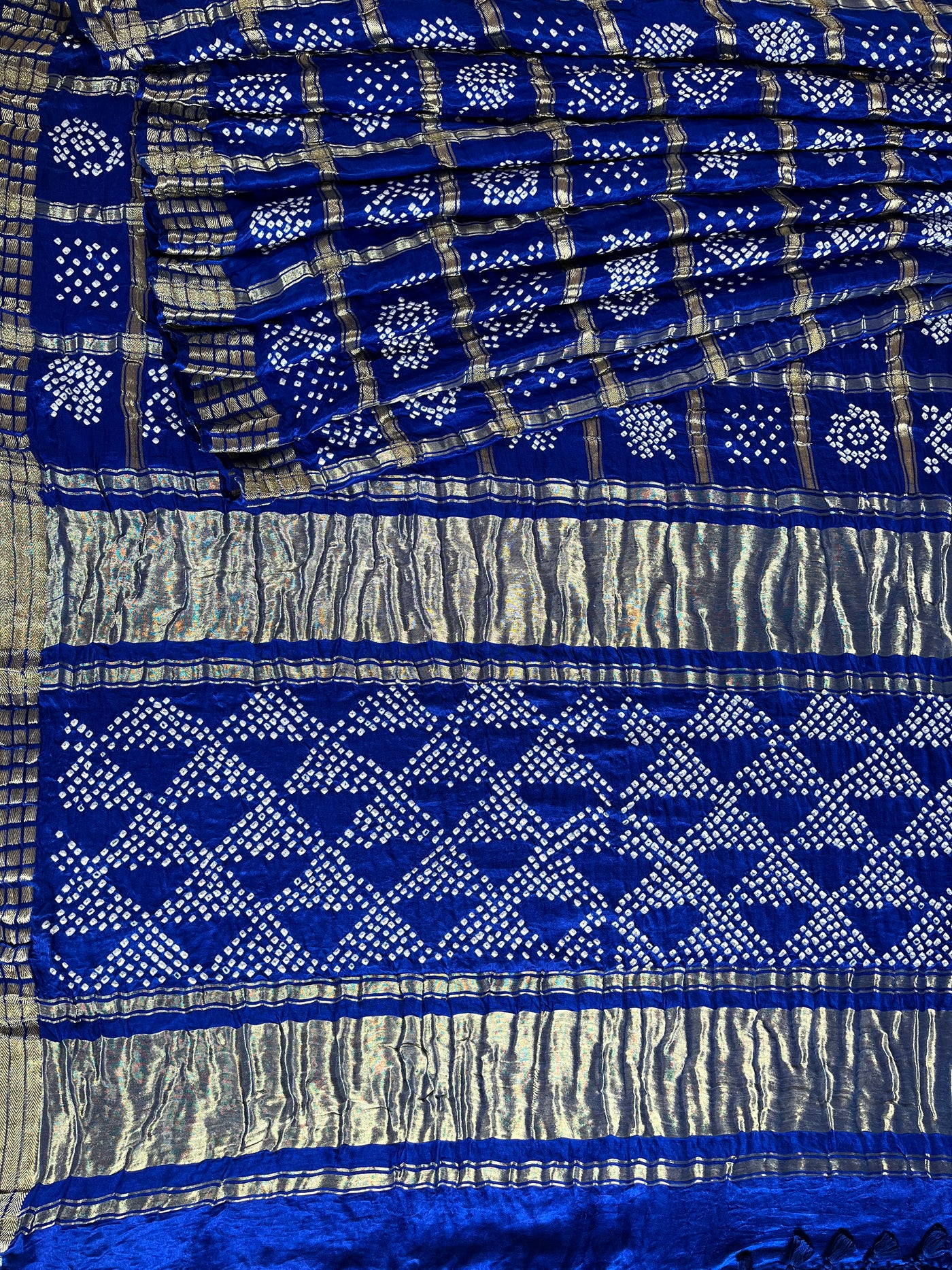 ANCHALA : Handmade Bandhani Pure Gajji Silk Gharchola Saree