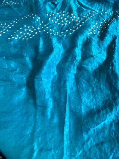 NEELAMBARI : Handmade Bandhani Pure Gajji Silk Gharchola Saree
