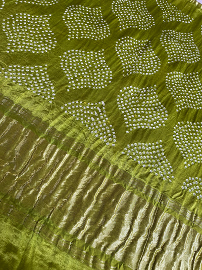 HARINI :  Handmade Bandhani Pure Gajji Silk Gharchola Saree