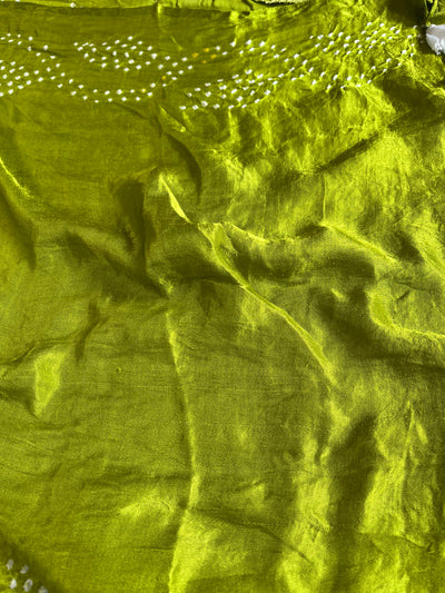 HARINI :  Handmade Bandhani Pure Gajji Silk Gharchola Saree